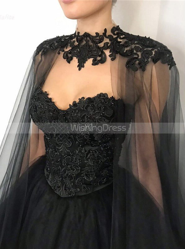 Black shop bridal cape