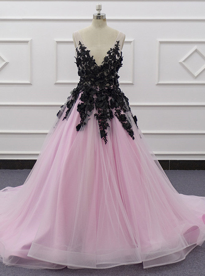 Black pink wedding dress hotsell