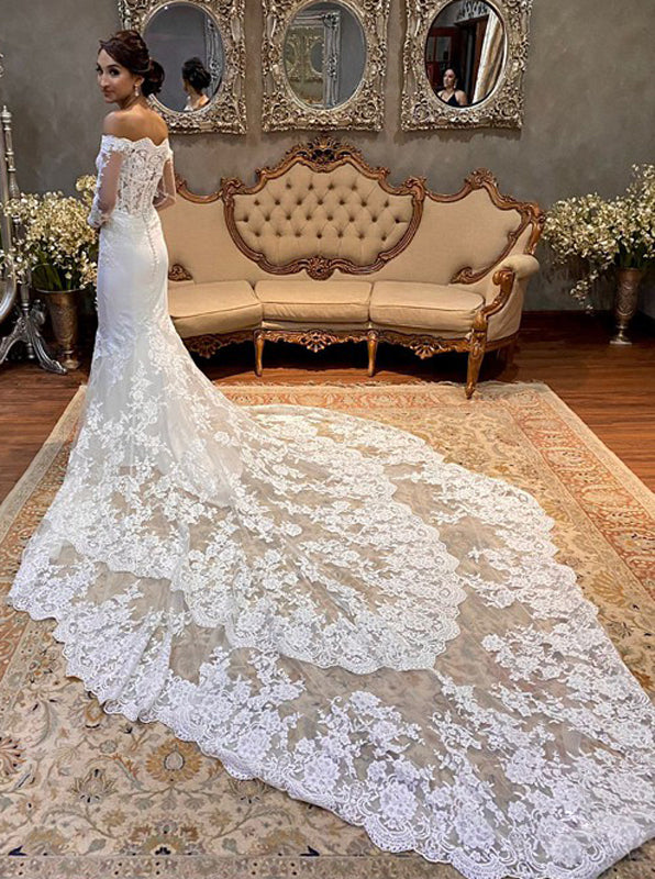 Petal sleeve wedding on sale dress