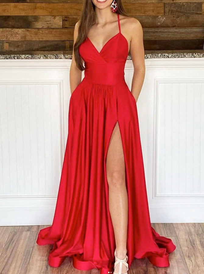 high slit long dress