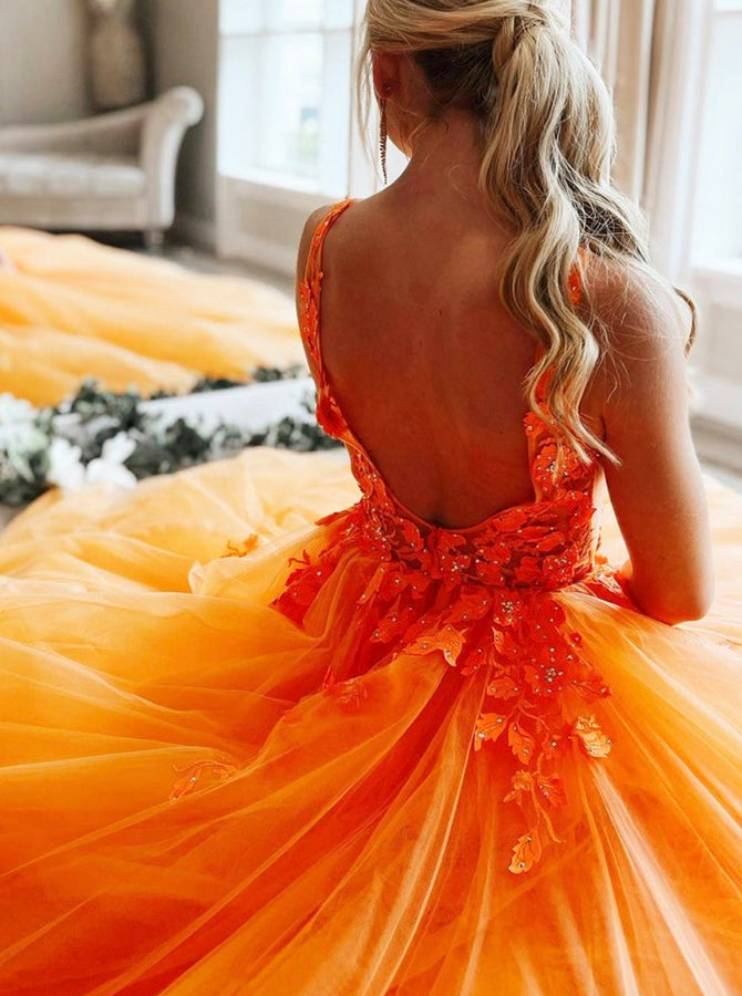 orange prom dresses