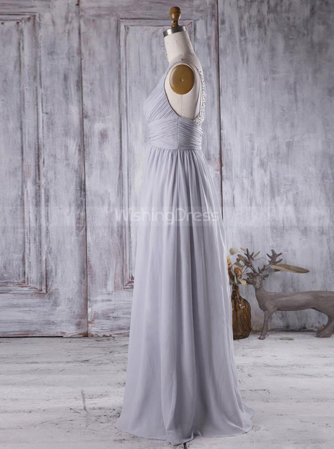 grey beaded bridesmaid dresses