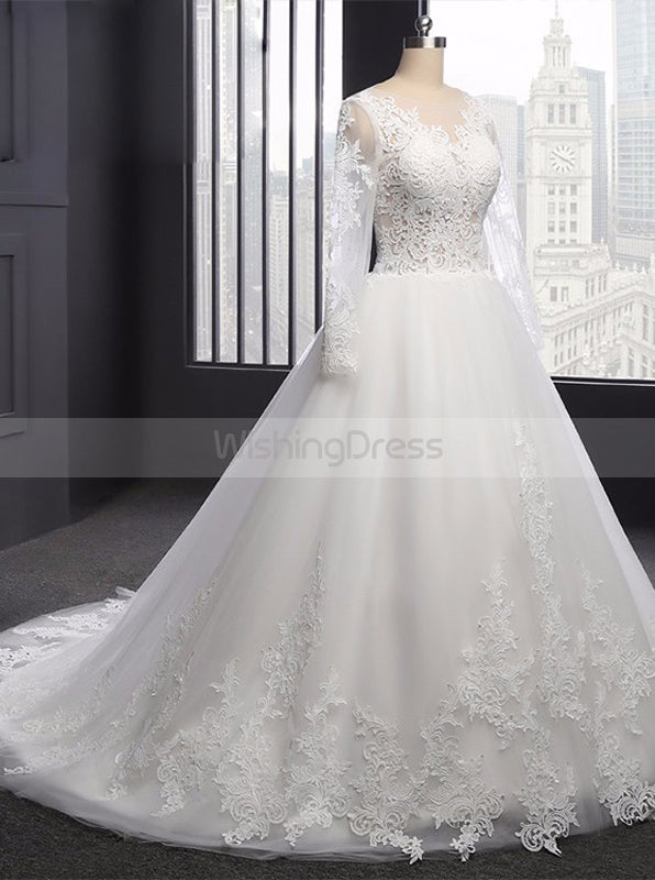 Blush Wedding Dresses,Off the Shoulder Wedding Dress,Wedding Dress with  Sleeves,WD00133