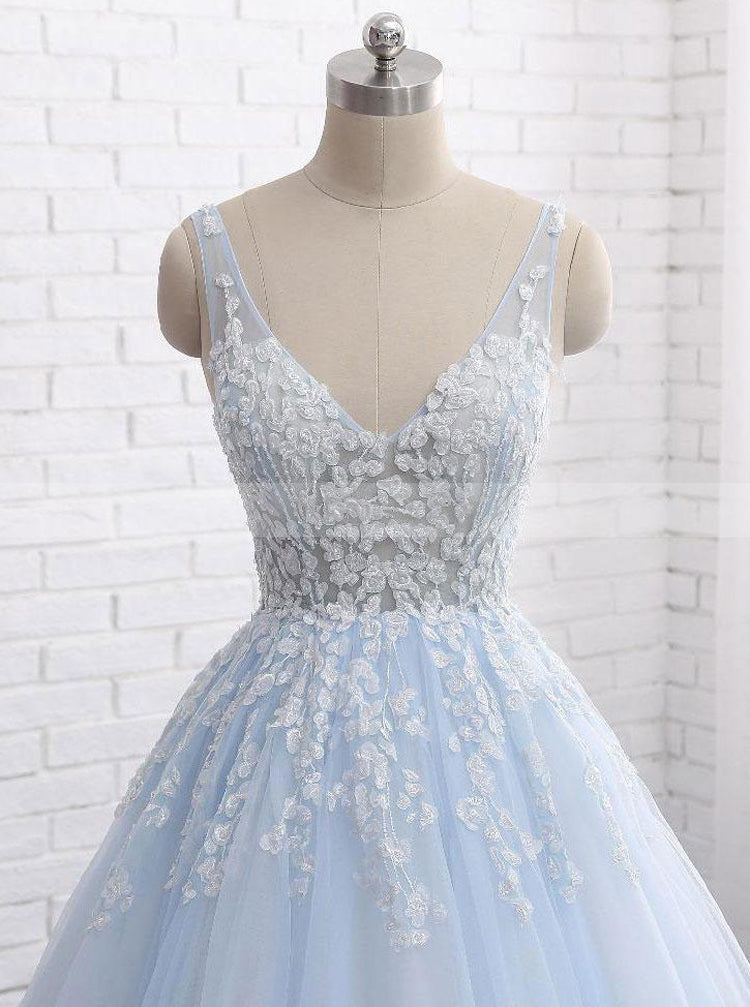 Light Blue Short Wedding Dress