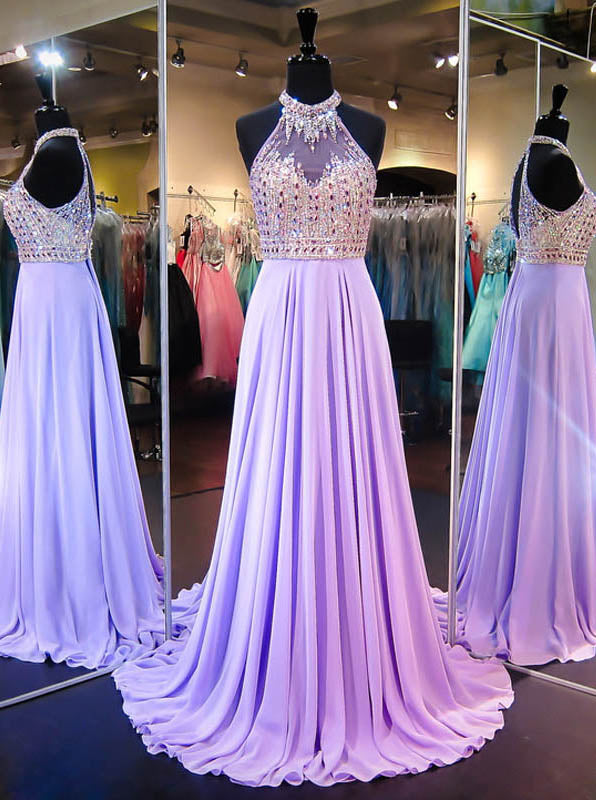 Lilac Chiffon Prom Dress