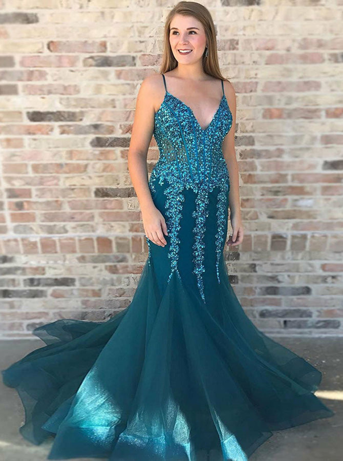 Turquoise Tight Prom Dresses