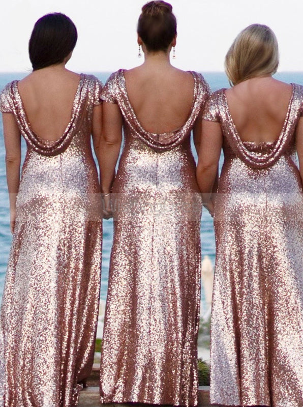 Pink Sequin Bridesmaid Dress