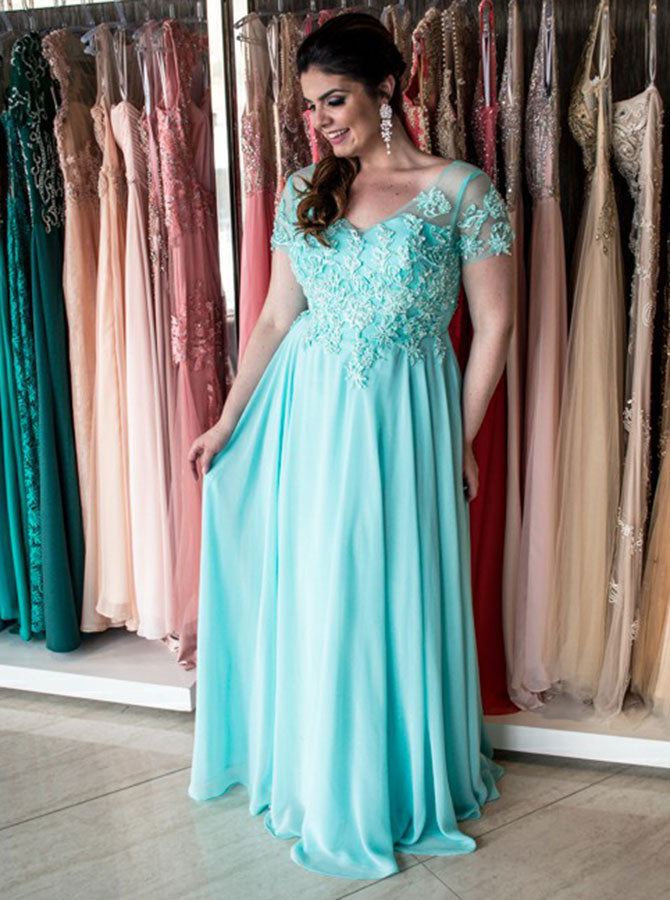 Plus Size Prom Dress with Sleeves,Plus Size Prom Dress for Teens,Long Plus  Size Dress,PD00252