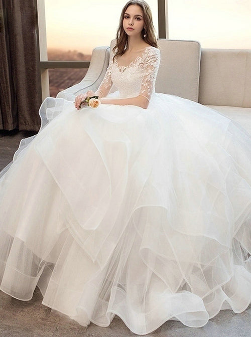 Ruffle Skirt Ball Gown Wedding Dresses