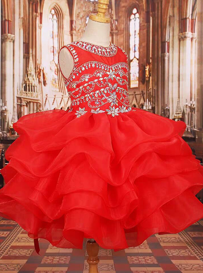 Red Girls Pageant Dresses for Cheap