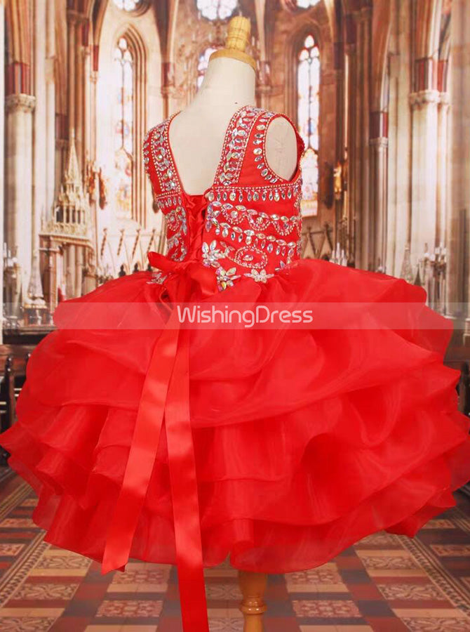 Little girl red pageant on sale dresses