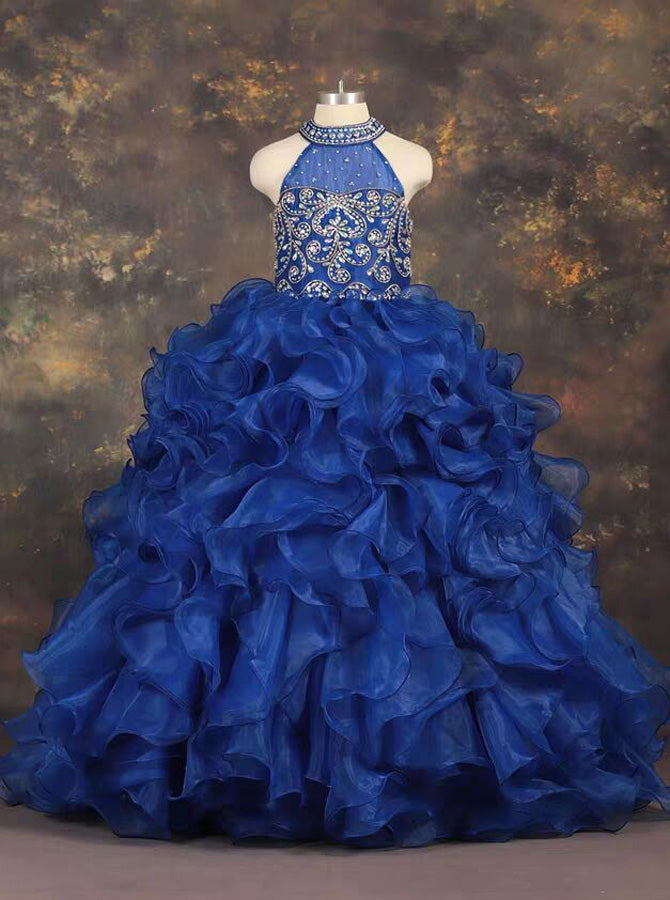 Royal Blue Princess Dresses Girls Ball Gown Royal Blue Dress 