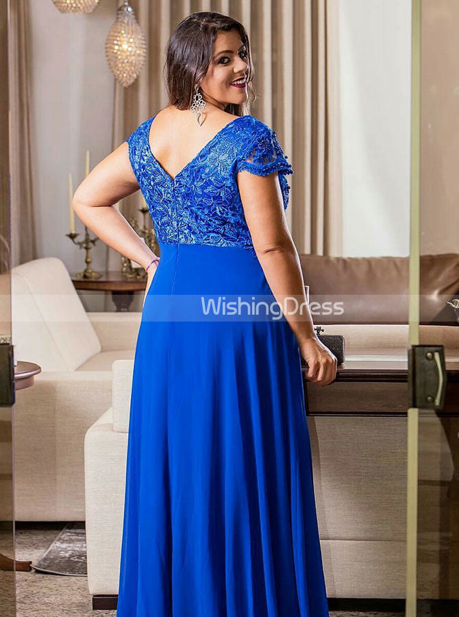 Royal Blue Plus Size Prom Dresses,Long Plus Size Prom Dress,Plus Size -  Wishingdress