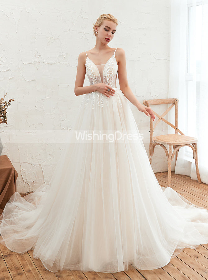 Illusion straps 2025 wedding dress