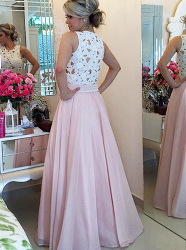 Two Tone Chiffon Prom Dresses