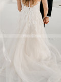 Timeless A-line Wedding Dress,Long Sleeve Plus Size Bridal Dress,WD00960