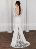 Fit And Flare Wedding Dress,V Back Wedding Dress,WD00980