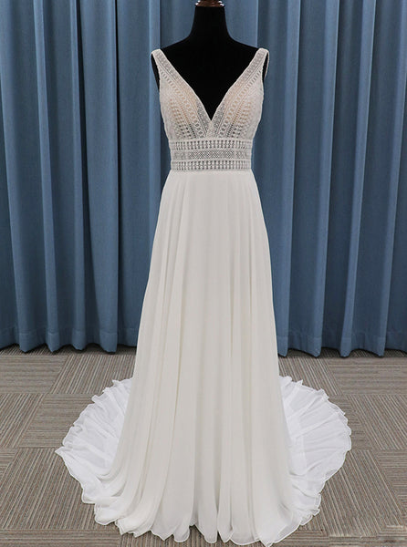 Chiffon Destination Wedding Dress,Beach Wedding Dress,WD00999
