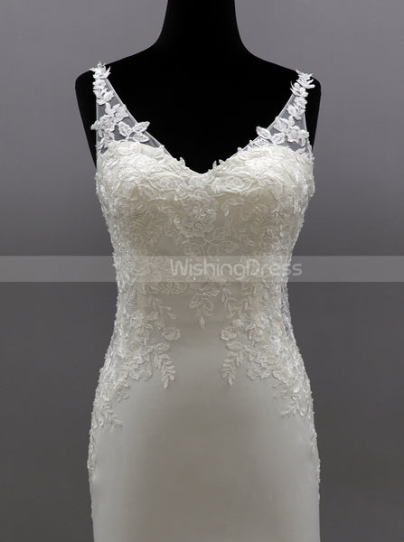 Open Back Wedding Dress,Fit And Flare Bridal Dress With Cutaway Train,WD01000