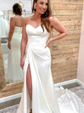 Sheath Soft Satin Wedding Dress,Strapless Wedding Dress,WD01022