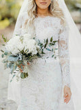 Modest Lace Bridal Gown,Fitted Wedding Dress With Sleeve,WD01055