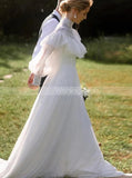 Vintage Wedding Dress,High Neck Wedding Dress With Sleeve,WD01044