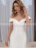 Off The Shoulder Wedding Gown,Satin Wedding Dress,WD01061