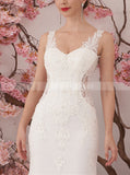 Fit And Flare Wedding Dress,Sheer Back Wedding Dress,WD01063