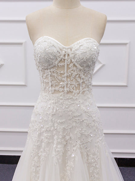 Sweetheart Neckline Wedding Dress,Fairytales Bridal Gown,WD01075