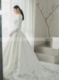 Modest A-line Bridal Gown,A-line Wedding Dress With Sleeve,WD01107