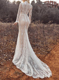 Lace Wedding Dress With Sleeve,Nude lining Ivory Lace Bridal Dress,WD00874