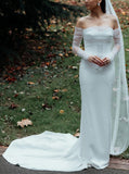 Strapless Fit And Flare Wedding Dress,Chic Wedding Dress With Detached Sleeve,WD00901