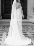 Strapless Fit And Flare Wedding Dress,Chic Wedding Dress With Detached Sleeve,WD00901