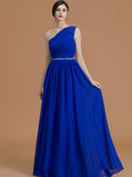 One Shoulder Bridesmaid Dresses,Chiffon Bridesmaid Dresses,Long Bridesmaid Dress BD00001