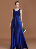 Royal Blue Bridesmaid Dresses,A-line Bridesmaid Dress,Satin Bridesmaid Dress,BD00237