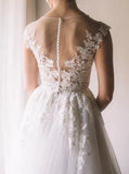 Floor Length Elegant Wedding Dress,Destination Bridal Dress,WD00657