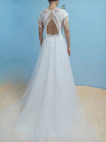 Boho Wedding Dress,Destination Cutout Back Bridal Dress,WD00663