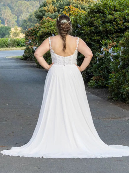 Beach Plus Size Wedding Dress,Chiffon Plus Size Bridal Dress,WD00712