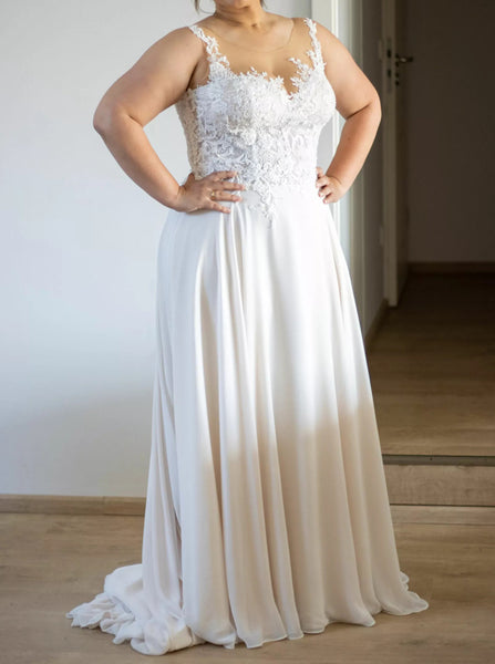 Beach Plus Size Wedding Dress,Chiffon Plus Size Bridal Dress,WD00712