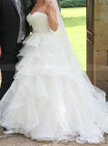 Tiered Skirt Bridal Gown,Sweetheart Neckline Wedding Dress,WD00738