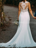 Cutaway Train Wedding Dress,Fit and Flare Bridal Dress,WD00741