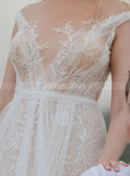 Beach Bridal Dress,Illusion Tulle Wedding Dress,WD00746