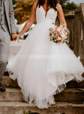 Casual Plunging Neck Bridal Dress,Outdoor Bridal Dress,WD00772