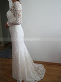 Long Sleeve Wedding Dress,Lace Fit and Flare Bridal Dress,WD00790