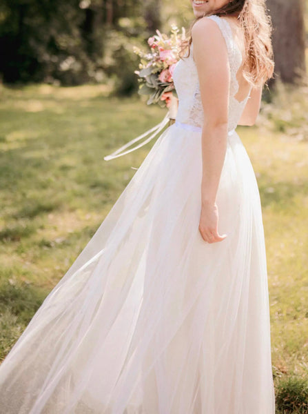 Simple Wedding Dress,Open Back Wedding Dress,WD00802