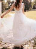 Simple Wedding Dress,Open Back Wedding Dress,WD00802