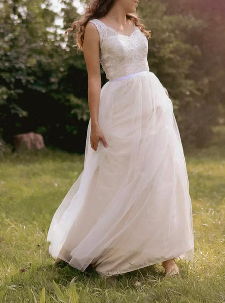 Simple Wedding Dress,Open Back Wedding Dress,WD00802