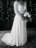 Illusion Waist Chiffon Bridal Dress,Casual Wedding dress,WD00809