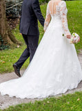 Modest Lace Wedding Dress,Long Sleeve Wedding Gown,WD00810