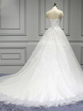 White Princess Wedding Dresses,Corset Bridal Gown,WD00394